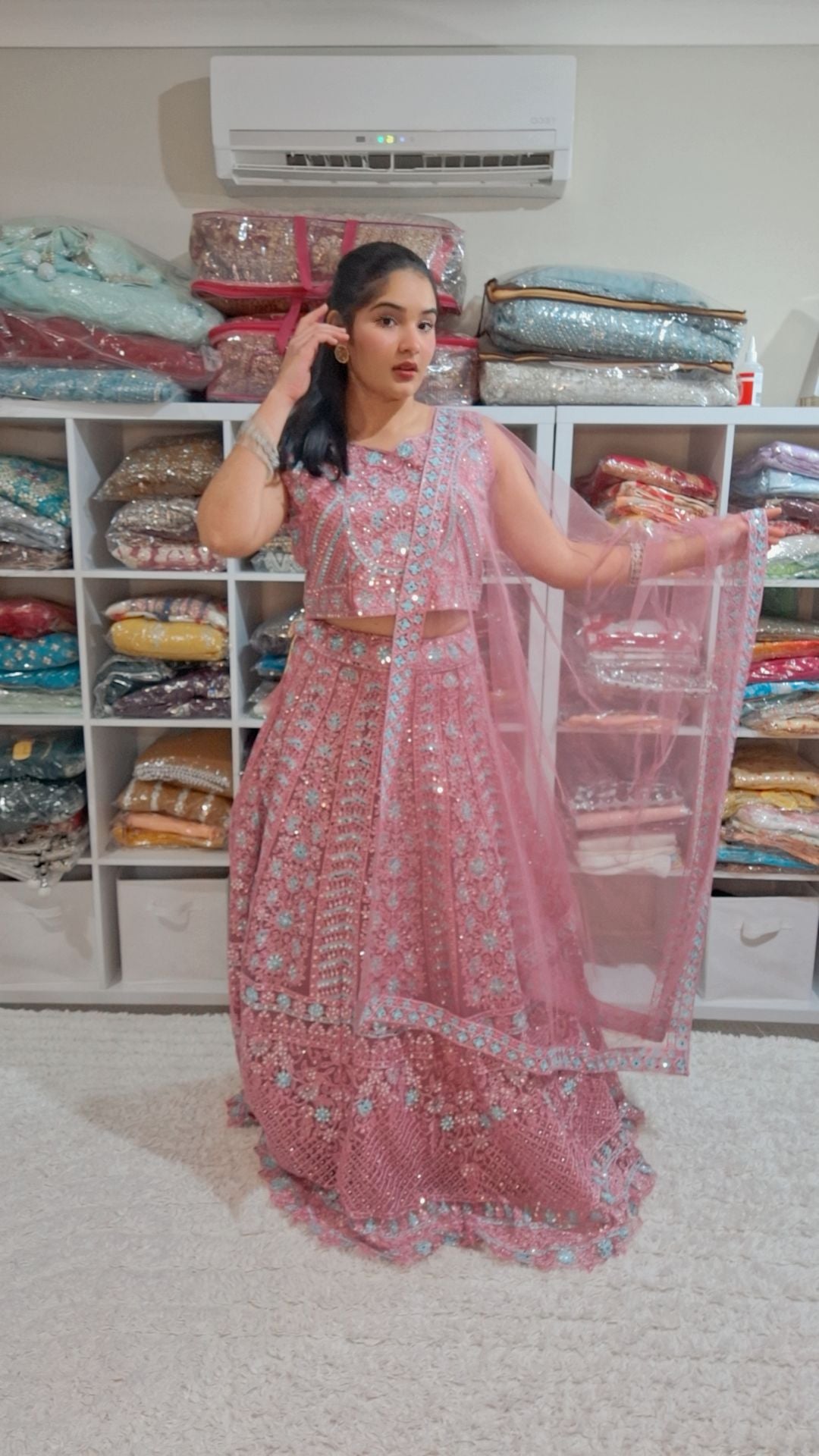 Pastel Pink Trendy Lehenga