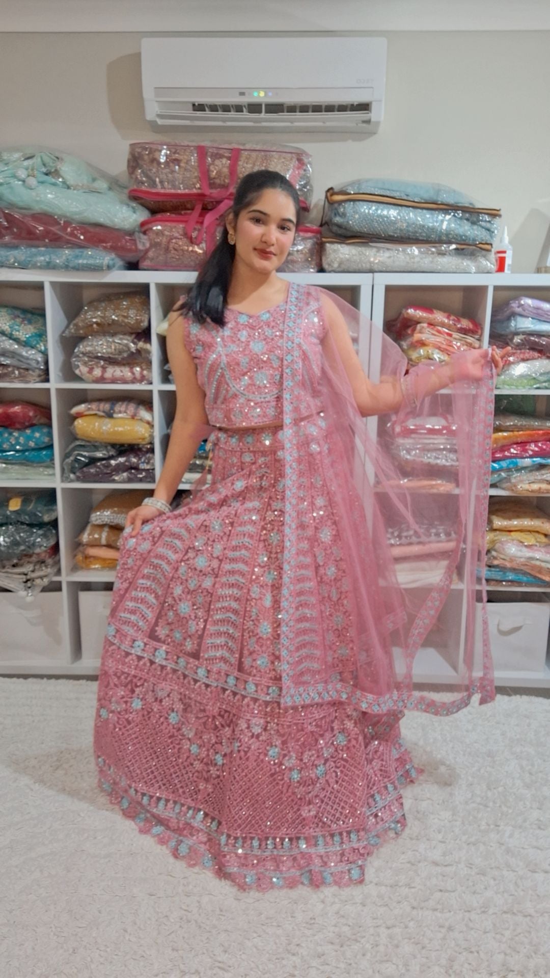 Pastel Pink Trendy Lehenga
