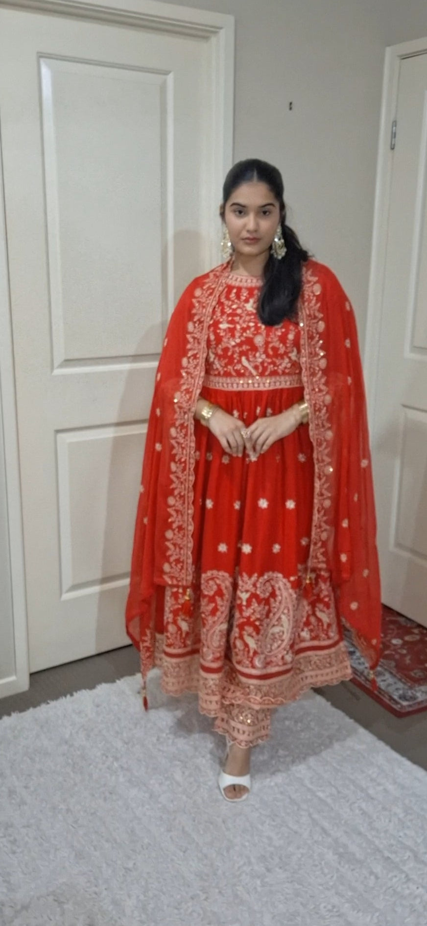 Red Beauty Anarkali Suit