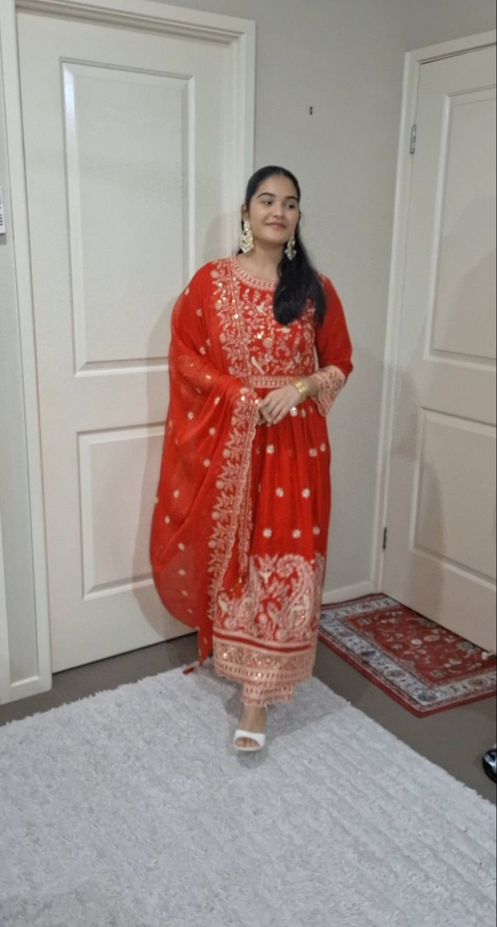 Red Beauty Anarkali Suit