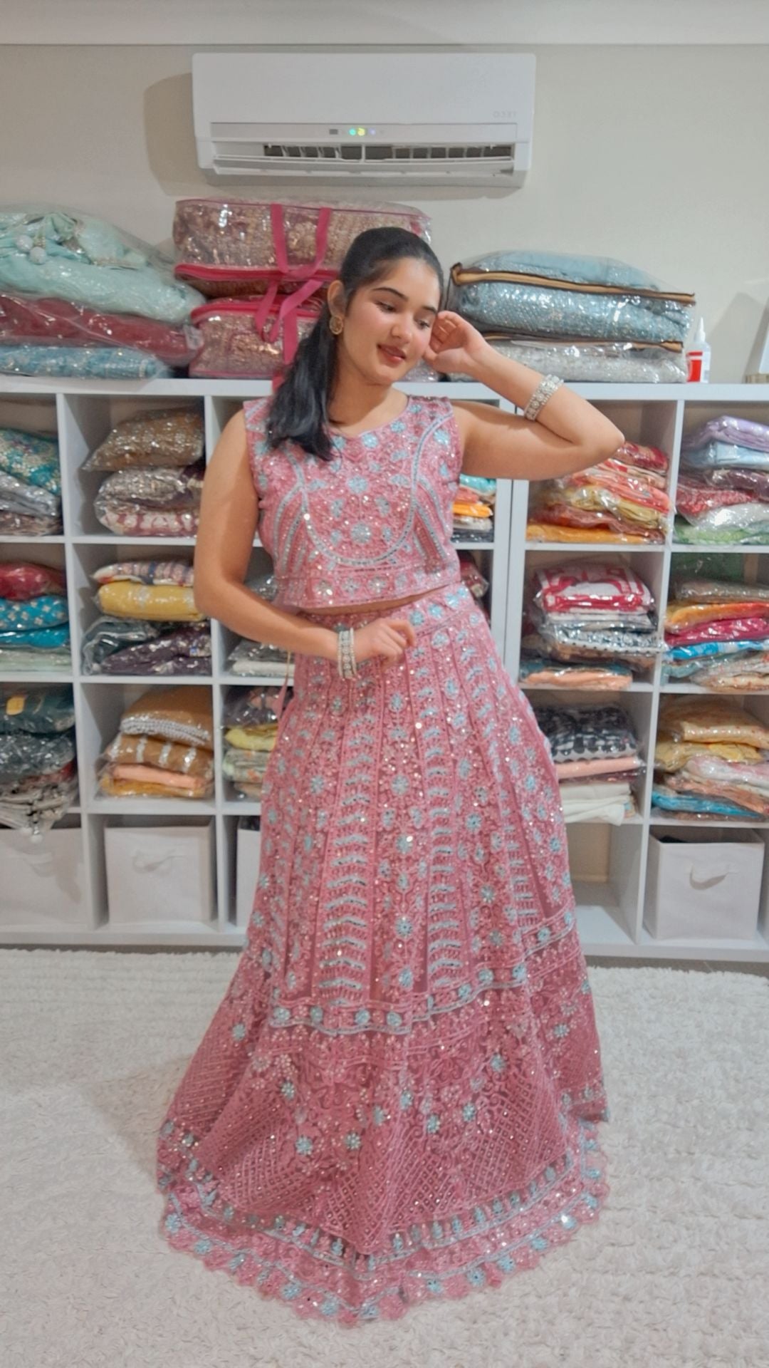 Pastel Pink Trendy Lehenga