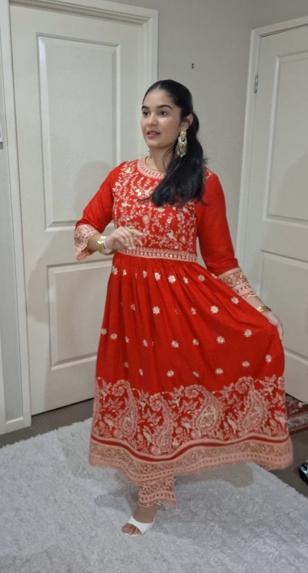 Red Beauty Anarkali Suit